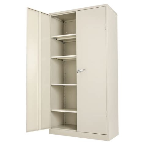 cabinet locking steel storage cabinet with 4 adjustable shelves|locking storage cabinets with shelves.